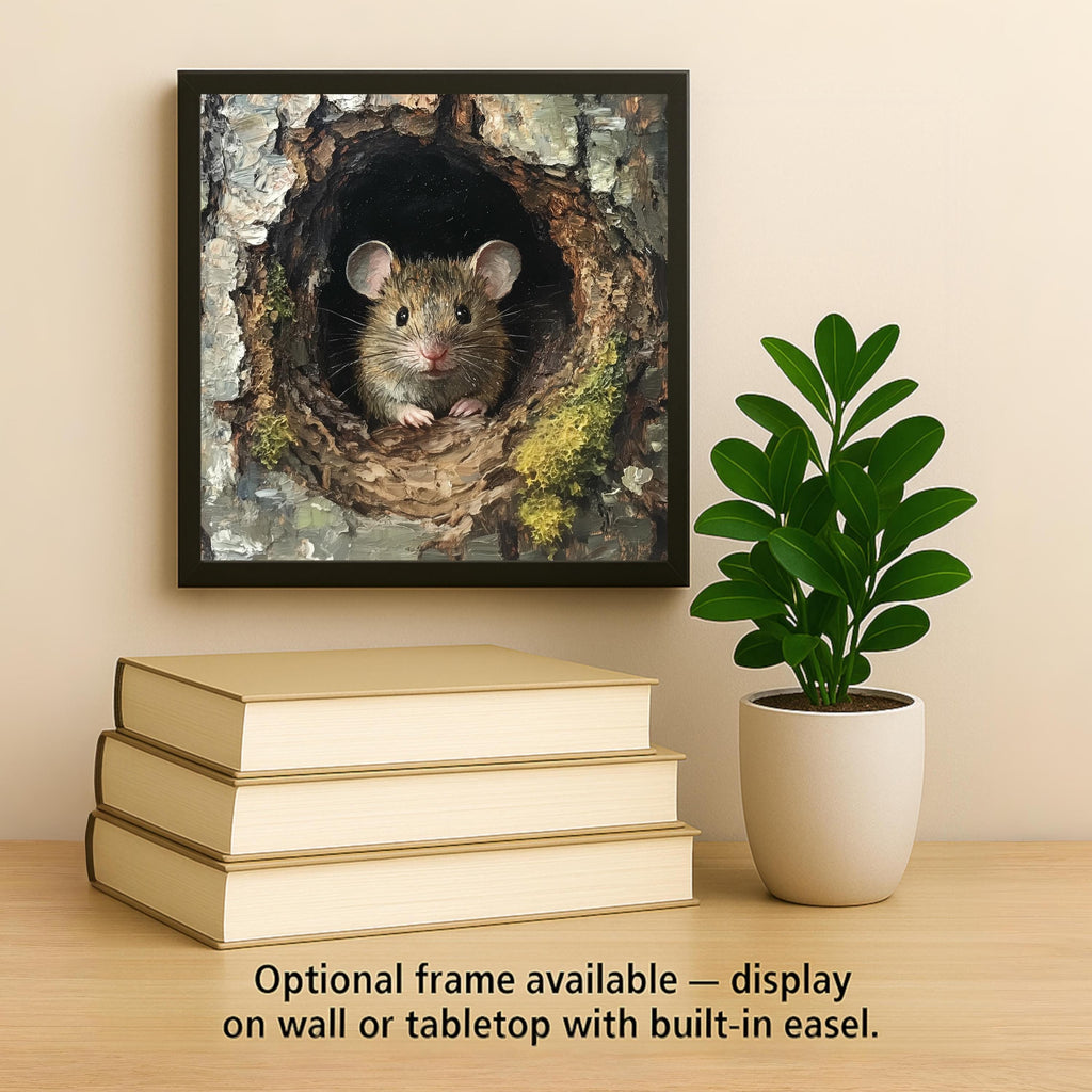 Woodland Mouse Wall Art Ceramic Tile Stained Glass Style Wildlife Forest Gift for Her Nature Decor Art