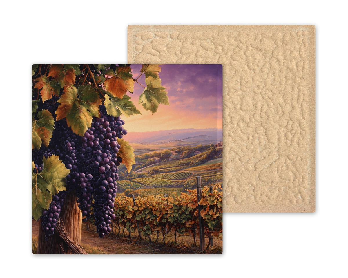 Tuscany Vineyard Ceramic Art Tile: Mediterranean Wall Decor Kitchen Accent Tuscan Home Decor Wall Art Wine Vineyard Tuscan Italian Kitchen