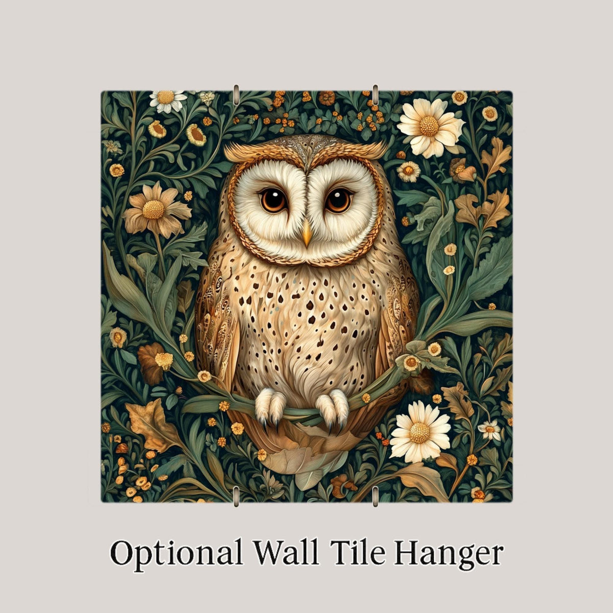 Woodland Owl Wall Art Ceramic Tile Owl Lover Gift Cottage Decor Bird Art Nature Lover Gift Nature Tile