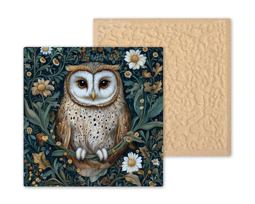 Woodland Owl Wall Art Ceramic Tile Owl Lover Gift Cottage Decor Bird Art Nature Lover Gift Nature Tile