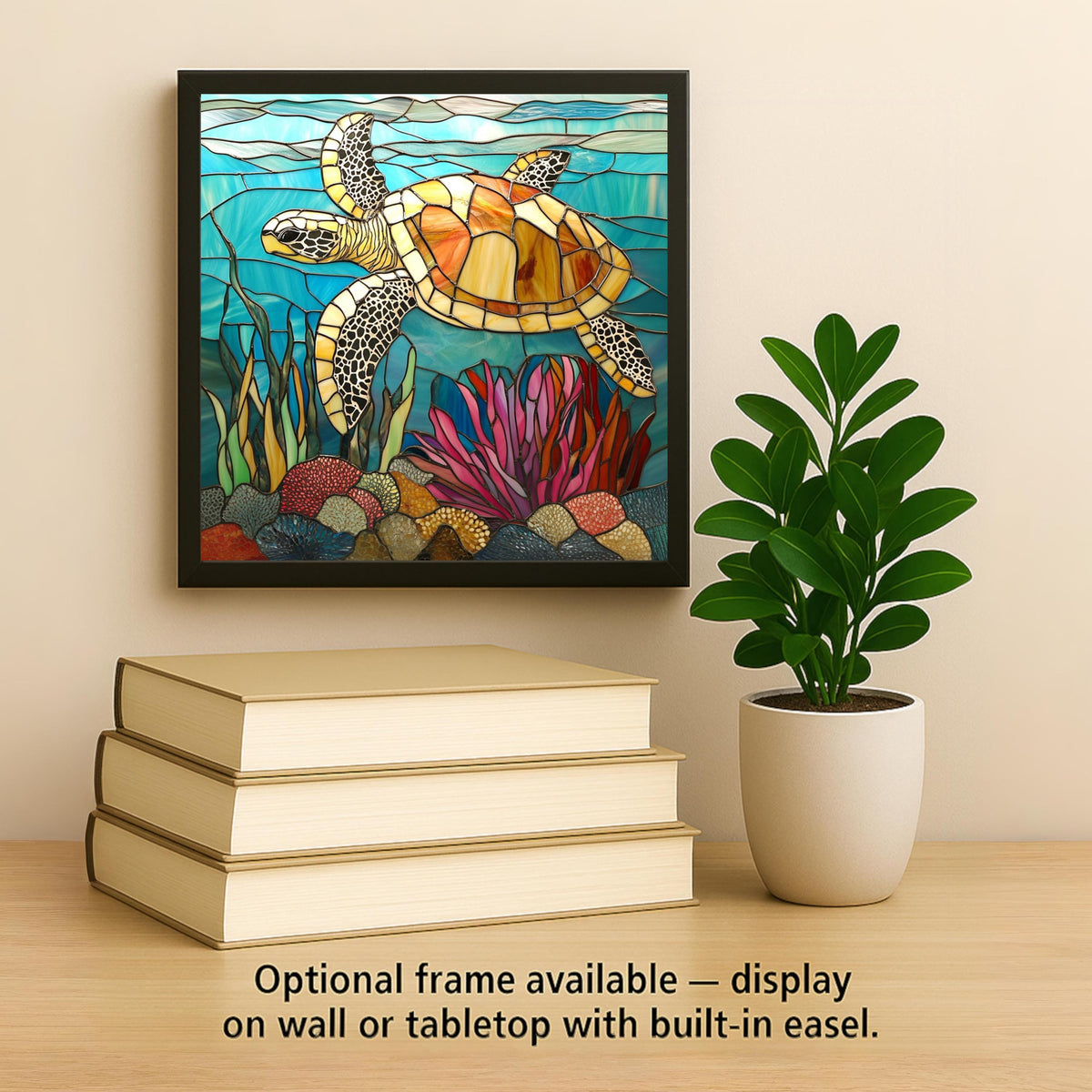 Sea Turtle Reef Wall Art Ceramic Tile Ocean Reef Gift Coastal Decor Reef Art Turtle Lover Gift Art Tile