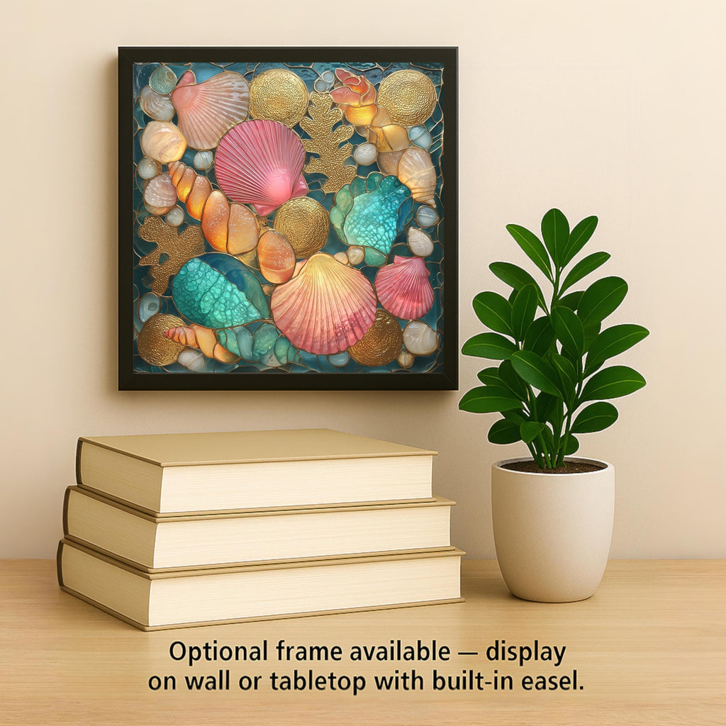 Seashell Wall Art Ceramic Tile Beach Inspired Gift Nautical Ocean Decor Coastal Art Nature Gift Tile