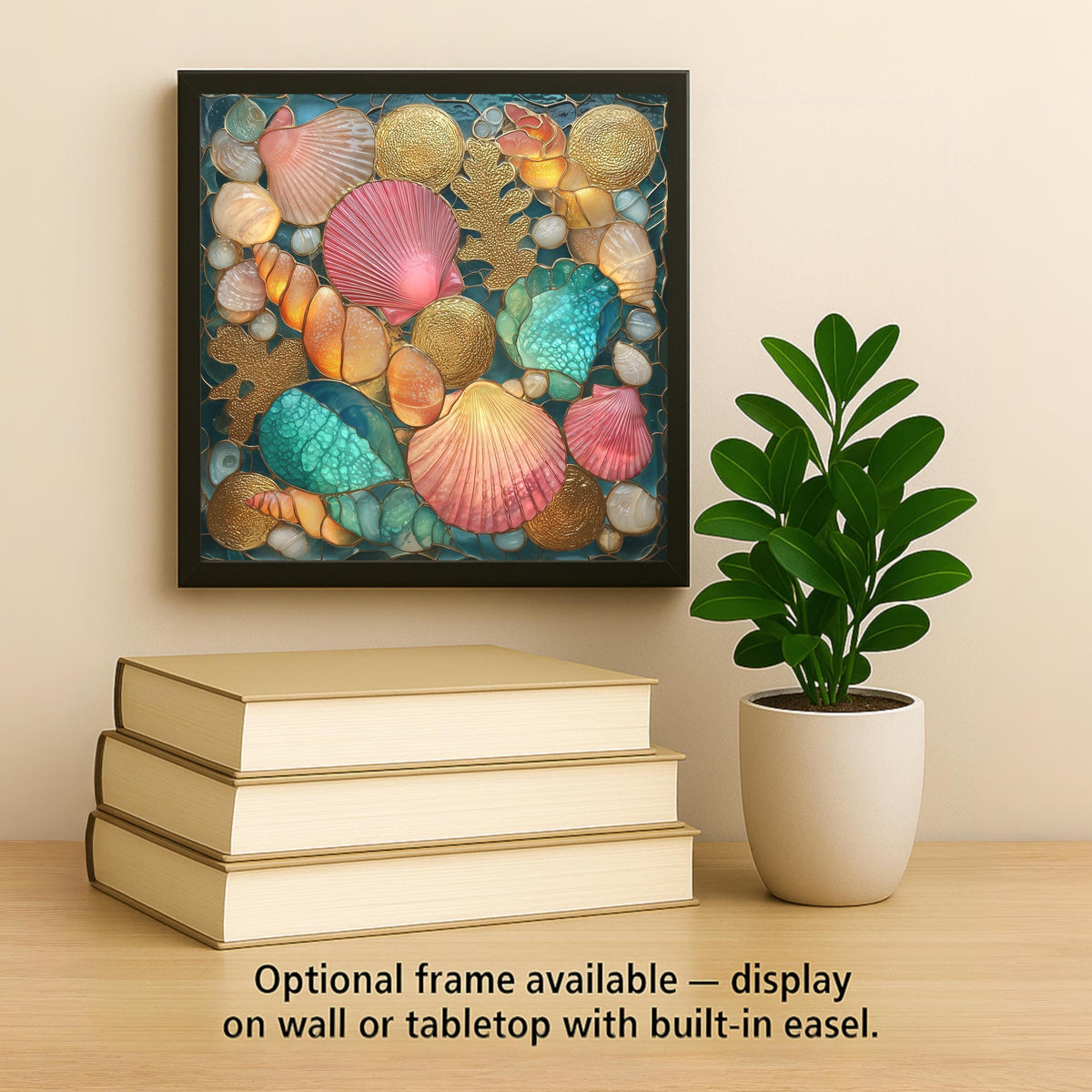 Seashell Wall Art Ceramic Tile Beach Inspired Gift Nautical Ocean Decor Coastal Art Nature Gift Tile