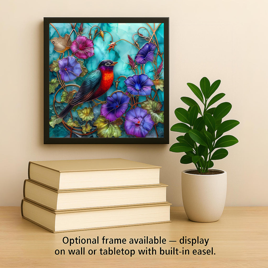 Robin Wall Art Ceramic Tile Bird Lover Gift Garden Decor Red Robin Art Nature Gift Bathroom Bird Tile