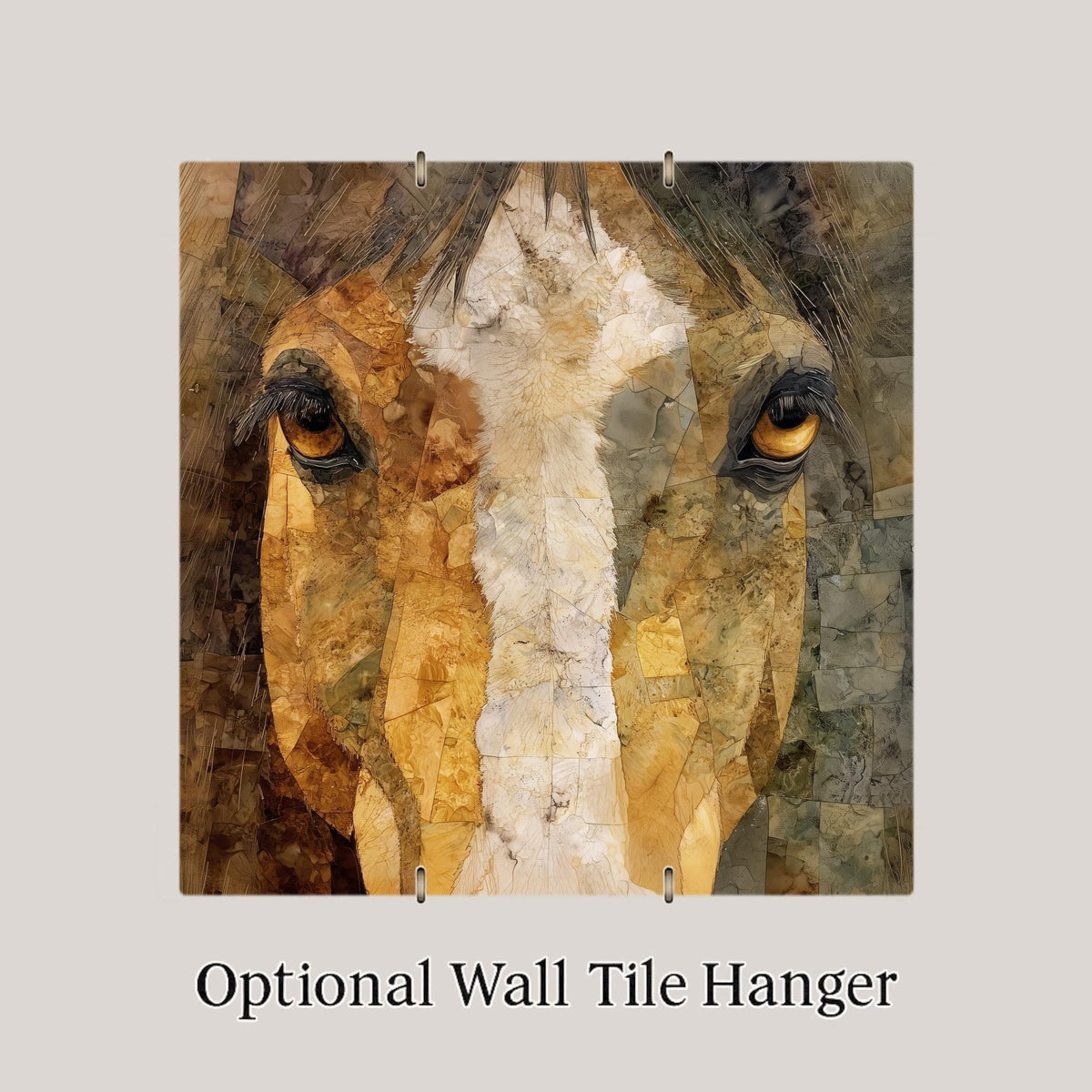 Horse Wall Art Ceramic Tile Stained Glass Style Western Gift Rustic Portrait Decor Nature Art