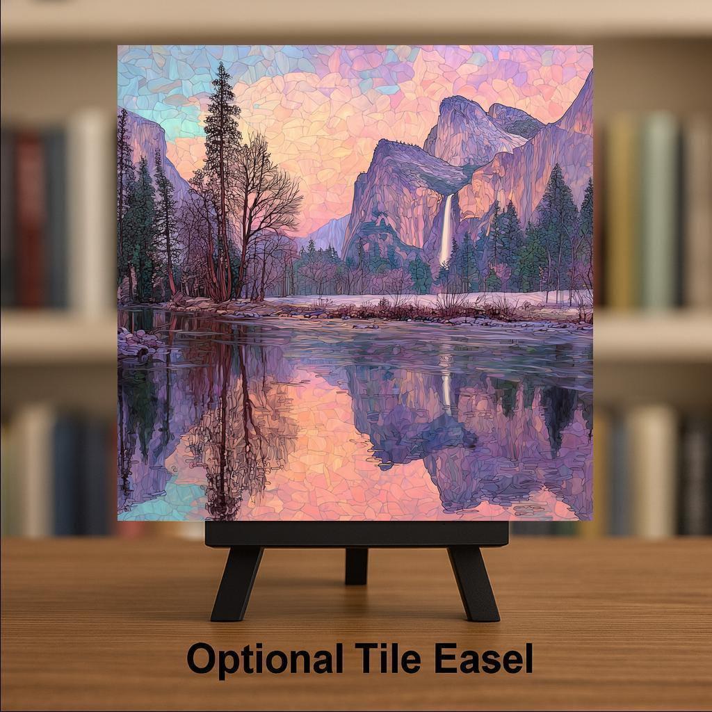 Yosemite Falls Wall Art Ceramic Tile California Gift National Park Decor Waterfall Art Hiker Gift Tile