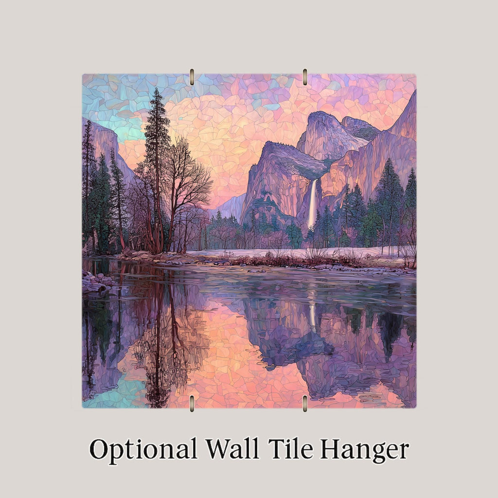 Yosemite Falls Wall Art Ceramic Tile California Gift National Park Decor Waterfall Art Hiker Gift Tile