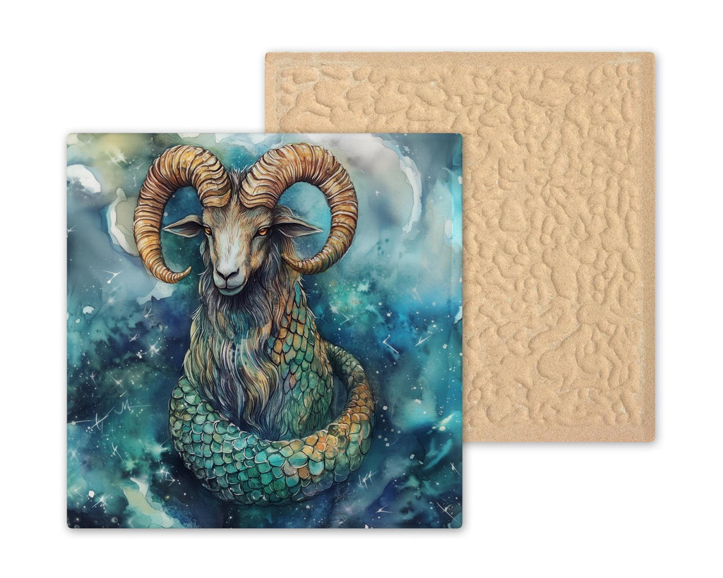 Capricorn Zodiac Wall Art Ceramic Tile Stained Glass Style Astrology Birthday Gift Star Sign Decor Art