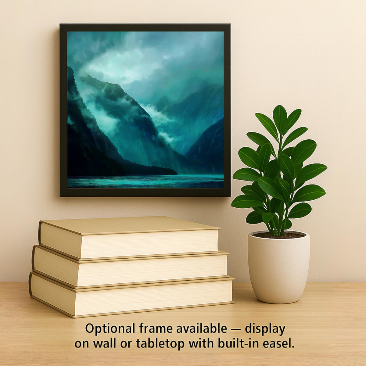Norwegian Fjord Wall Art Ceramic Tile Scandinavia Gift Misty Mountain Decor Nordic Coastal Art Travel Gift Tile