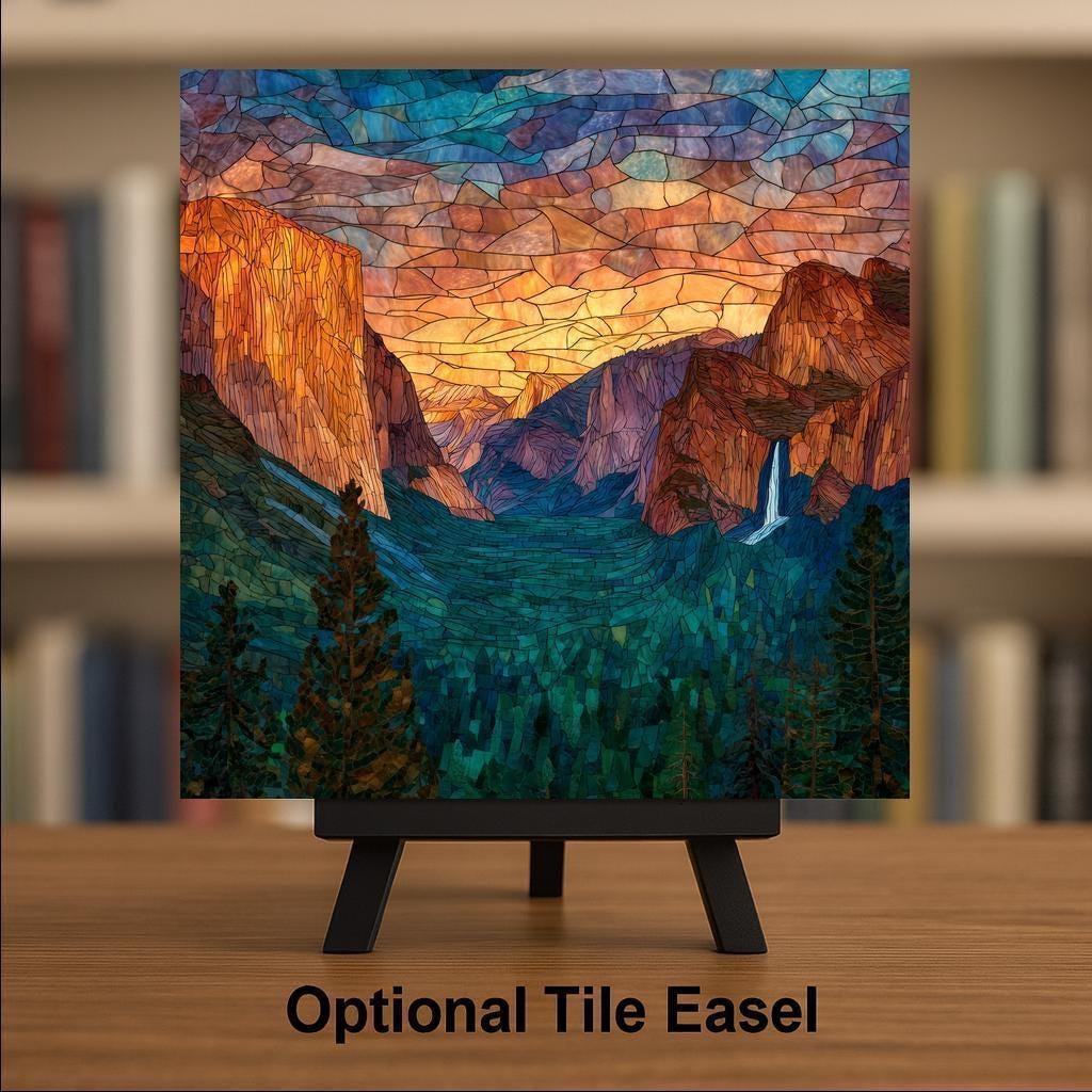 Yosemite Valley Wall Art Ceramic Tile California Gift El Capitan Decor National Park Art Hiker Gift Tile