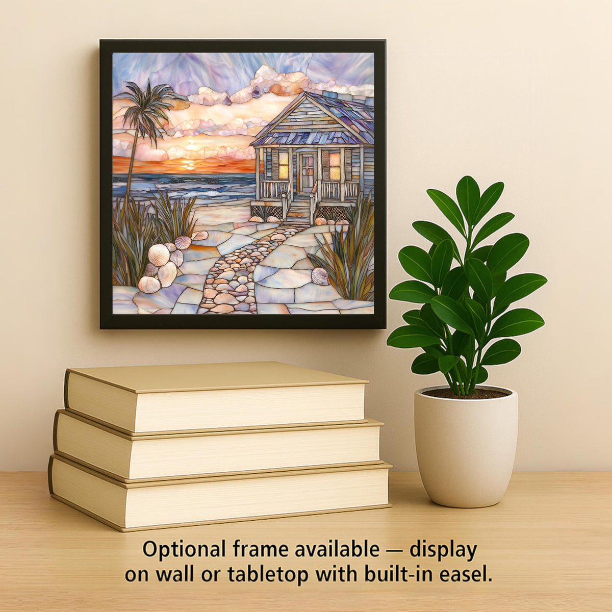Coastal Sunset Wall Art Ceramic Tile Beach Cottage Gift Ocean Decor Sunset Nature Place Identity Art