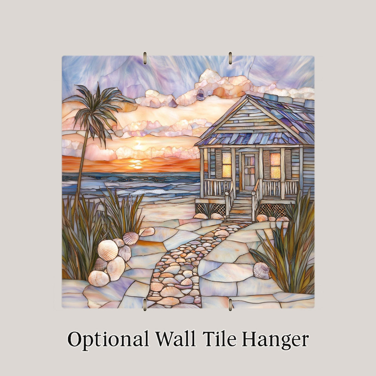 Coastal Sunset Wall Art Ceramic Tile Beach Cottage Gift Ocean Decor Sunset Nature Place Identity Art
