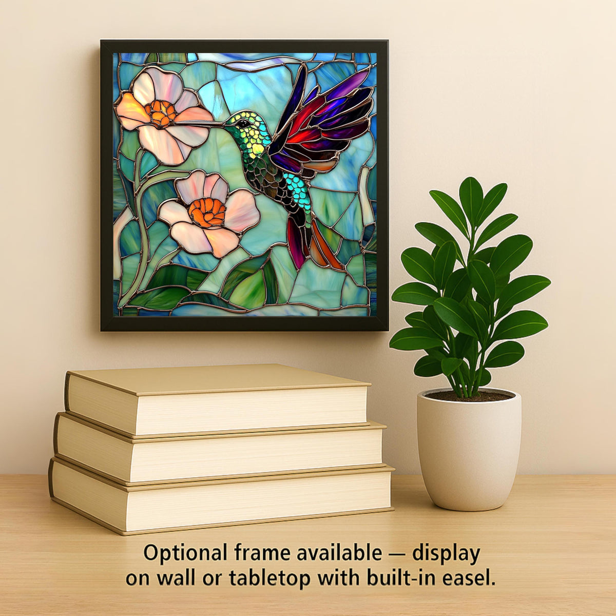Hummingbird Wall Art Ceramic Tile Floral Gift Garden Bird Decor Birdwatcher Nature Art Memorial