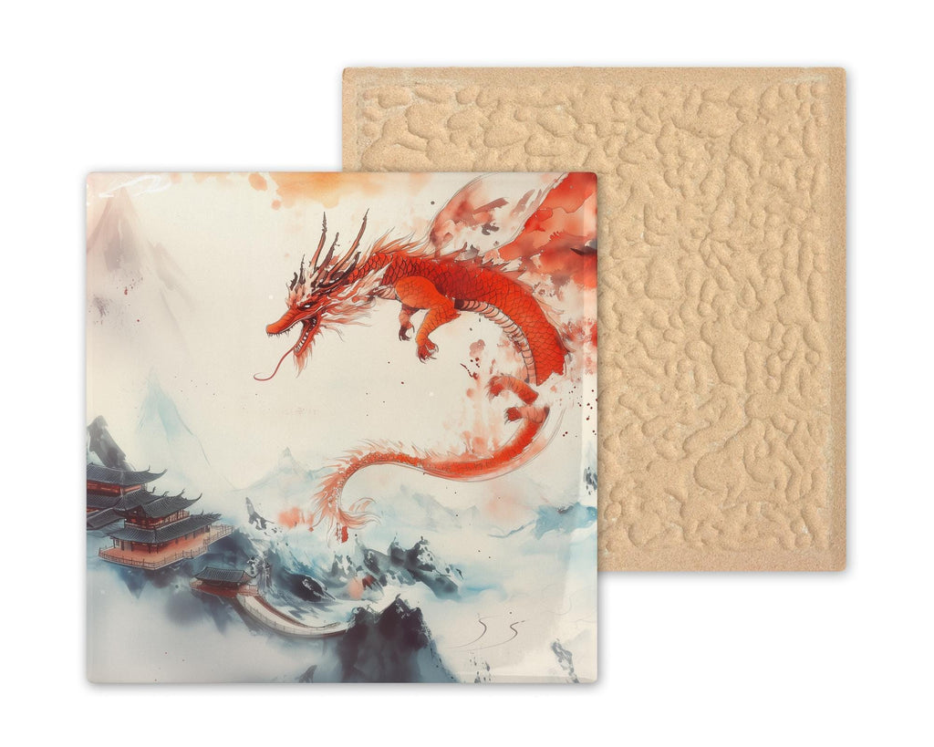 Chinese Dragon Wall Art Ceramic Tile Eastern Gift Dragon Decor Asian Art Dragon Lover Nature Home Gift Tile