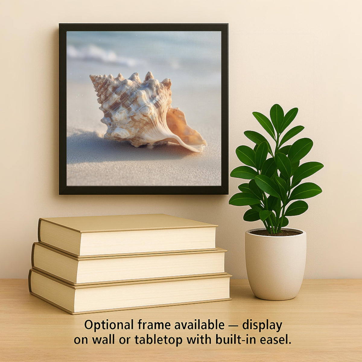 Seashell Ceramic Tile Wall Decor – Coastal Beach Home Decor, Nautical Shell Art, Ocean Inspired Wall Art Gift