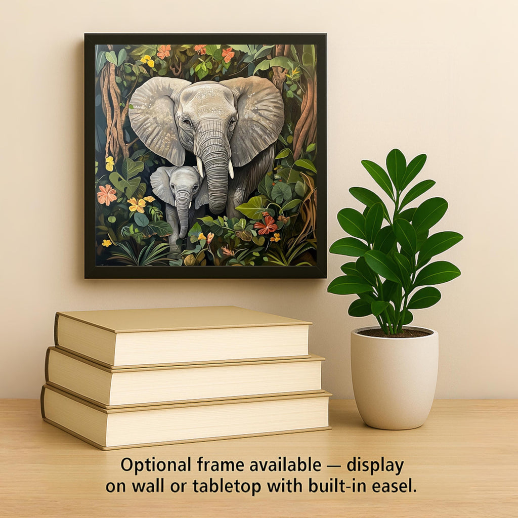 Elephant Ceramic Art Tile: Nature Wall Decor Art Lover Gift Home Decor Wall Art Safari Wildlife African Jungle Nature Art