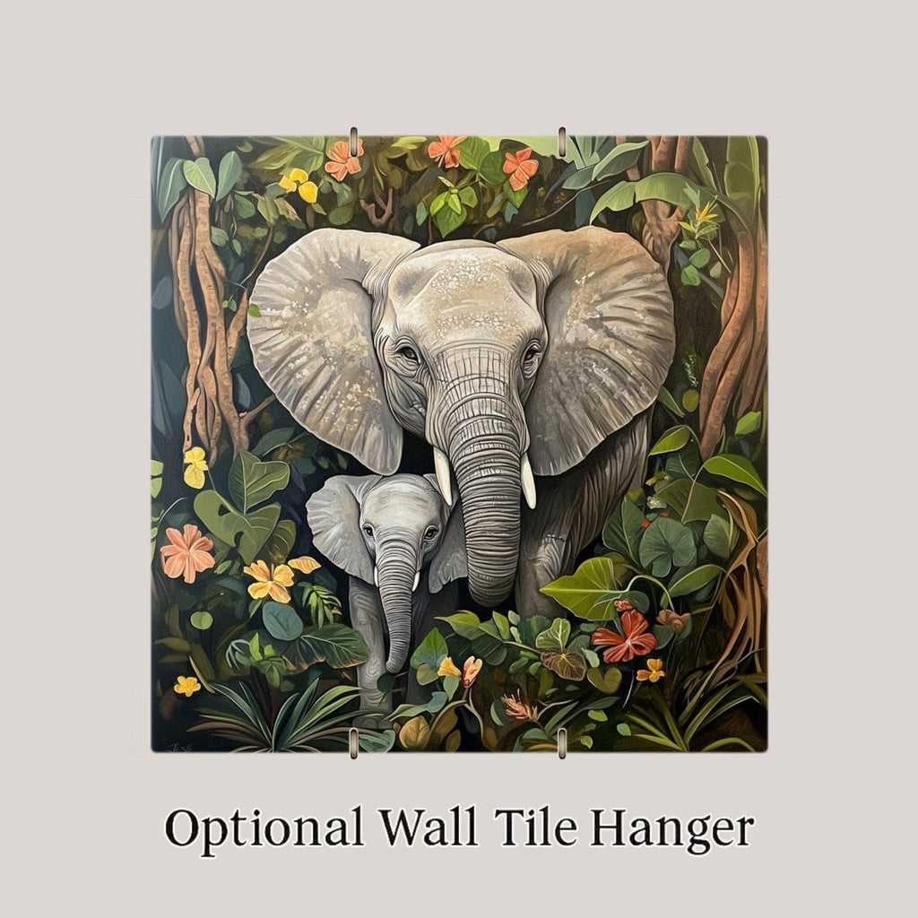 Elephant Ceramic Art Tile: Nature Wall Decor Art Lover Gift Home Decor Wall Art Safari Wildlife African Jungle Nature Art