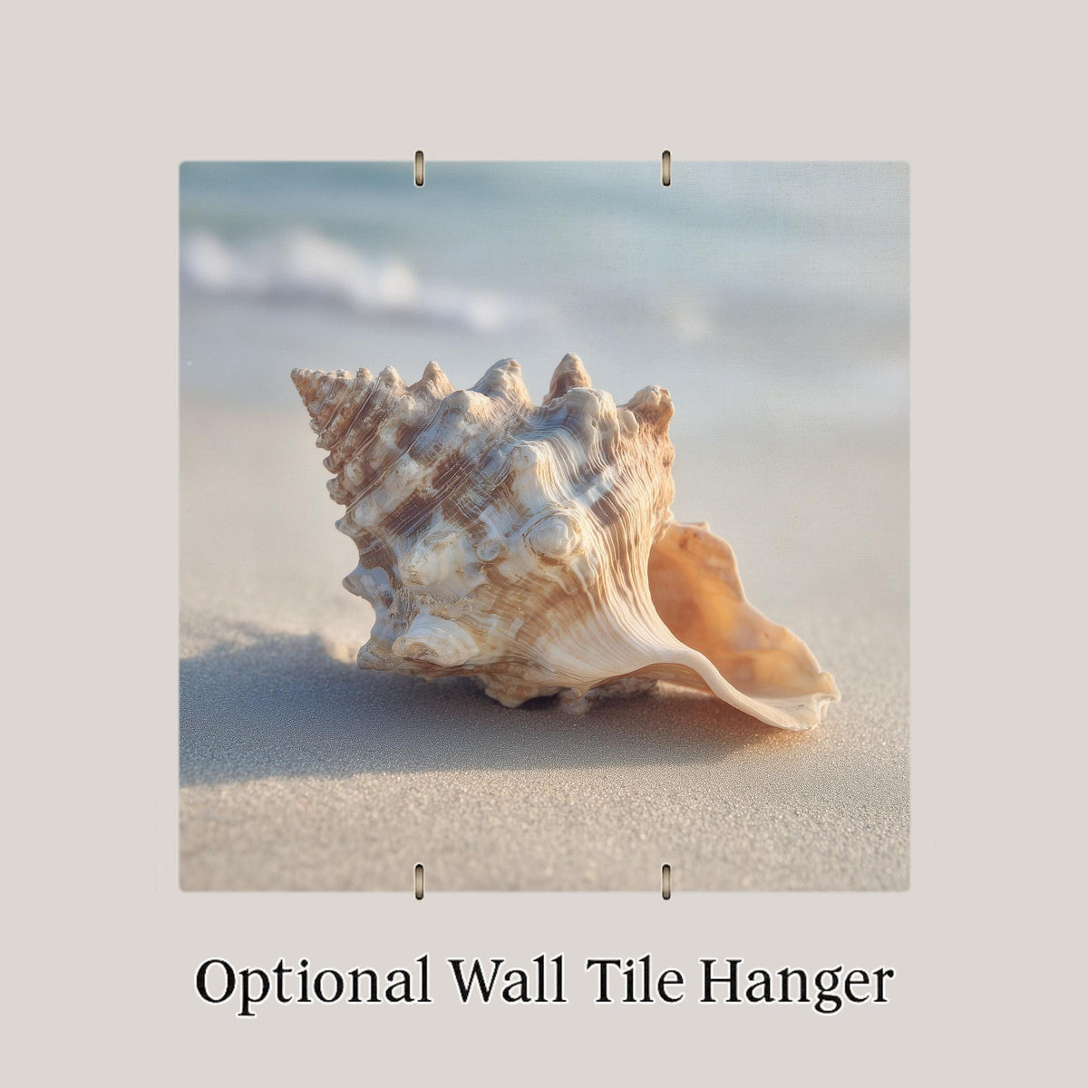 Seashell Ceramic Tile Wall Decor – Coastal Beach Home Decor, Nautical Shell Art, Ocean Inspired Wall Art Gift