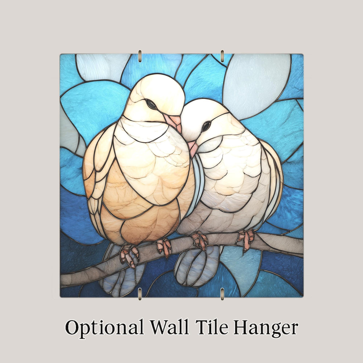 Love Birds Ceramic Tile Wall Art – Dove Couple Symbolic Wall Decor, Bonding Partnership Art, Meaningful Anniversary Gift