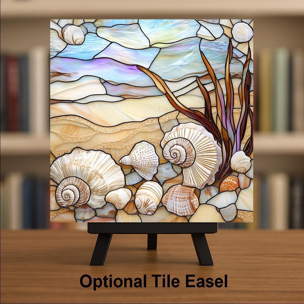 Seashell Wall Art Ceramic Tile Coastal Gift Beach House Decor Ocean Nature Art Beach Lover Nature Gift