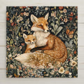 Transform your space with this exquisite Art Nouveau William Morris inspired woodland fox lovers ceramic tile wall decor. Featuring a vintage art style design of a fox and baby pup kit cub surrounded by delicate butterflies, this trivet is both charming and practical. Add a touch of nature-inspired beauty to your home with this unique piece.
