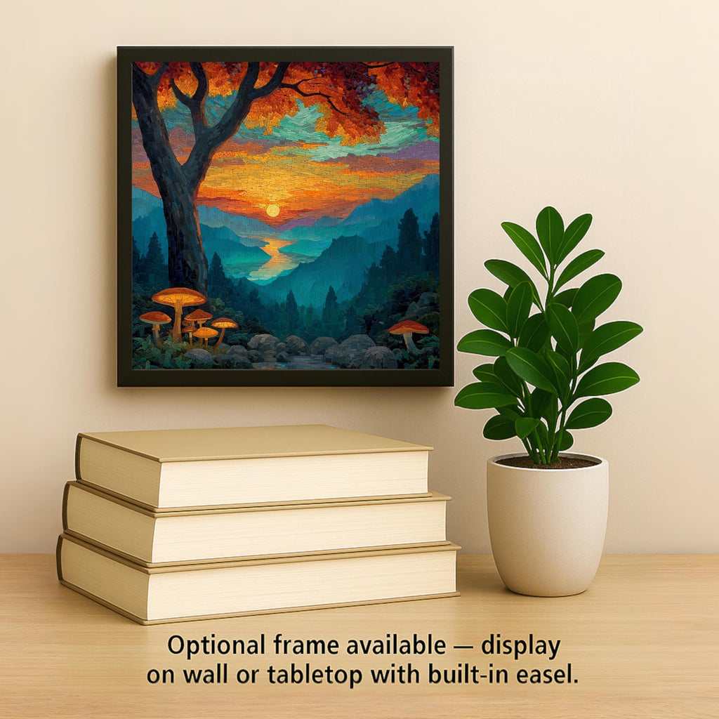 Blue Ridge Mountains Stained Glass Style Ceramic Art Tile: Nature Wall Decor Appalachian Home Decor Wall Art Appalachian Nature Landscape