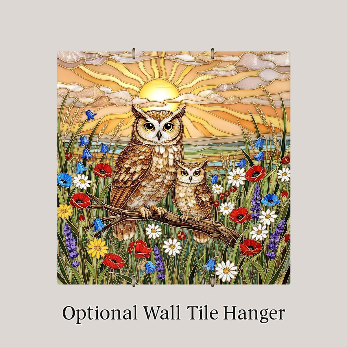 Owl Ceramic Tile Wall Art Rustic Cabin Woodland Wildlife Lodge Forest Bird Nature Home Decor