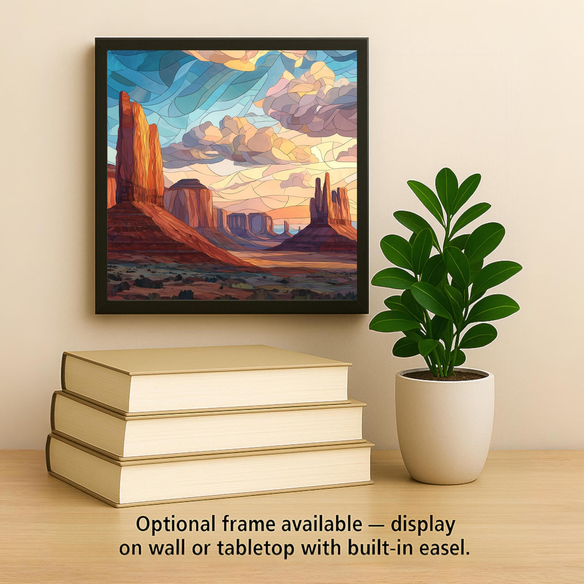 Monument Valley Ceramic Tile Wall Art – Southwest Desert Landscape, Utah Arizona Scenic Canyon Decor, Mosaic Style Nature Art