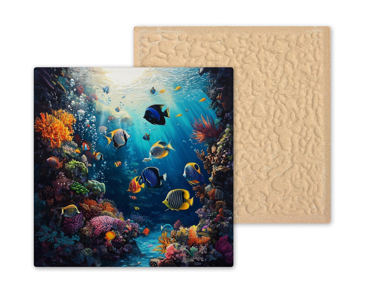 Tropical Reef Fish Wall Art Ceramic Tile Coastal Gift Nautical Decor Ocean Art Fish Lover Gift Tile