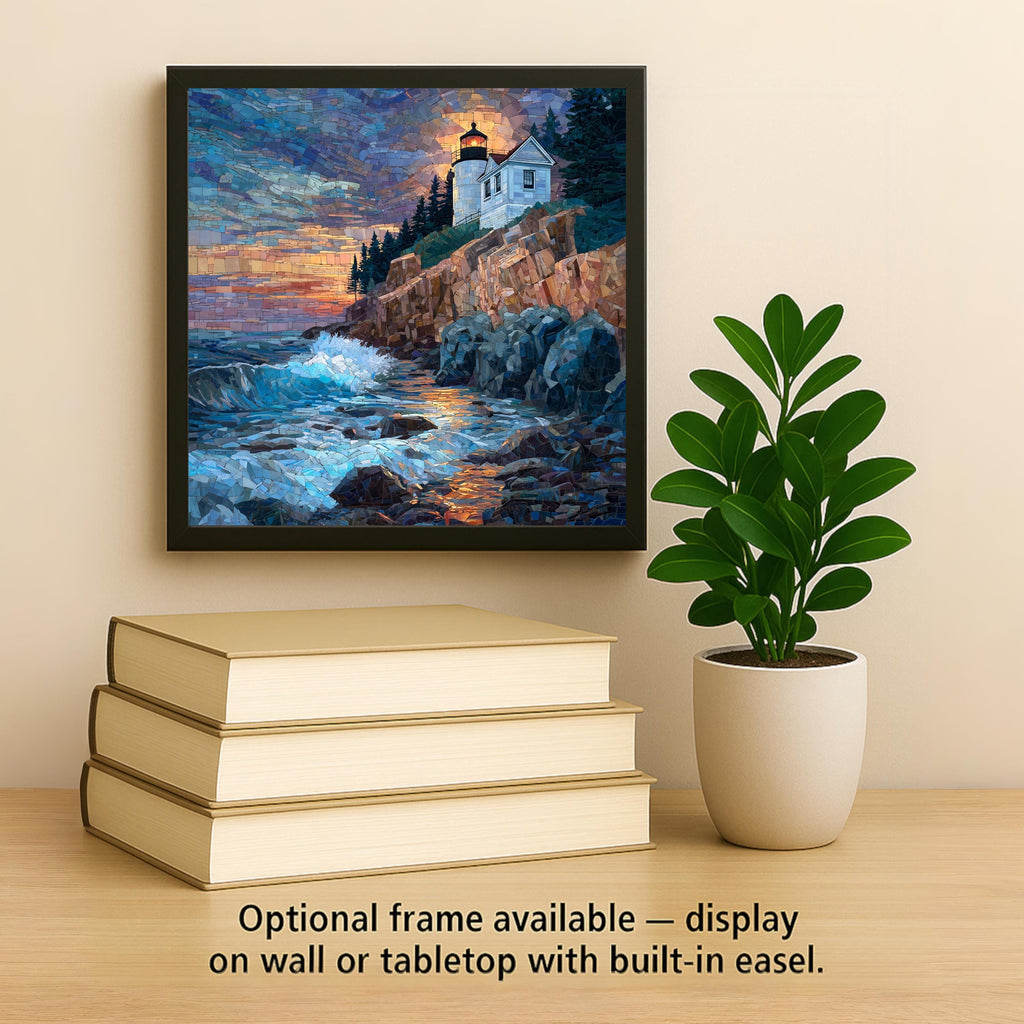 Bass Harbor Lighthouse Wall Art Ceramic Tile Maine Gift Acadia Decor New England Art Lighthouse Lover Gift Tile