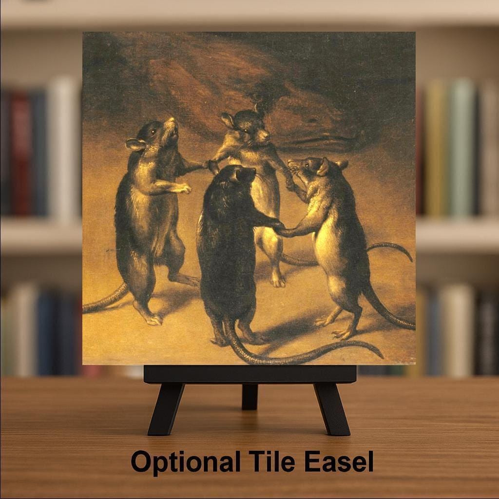 Gothic Ceramic Art Tile: Gothic Wall Decor Dark Academia Decor Fantasy Home Decor Wall Art Dance Of The Rats