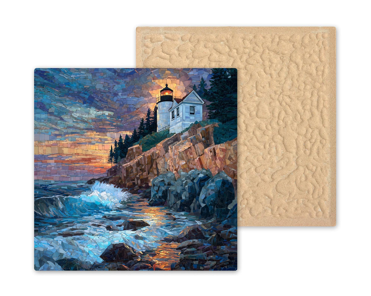 Bass Harbor Lighthouse Wall Art Ceramic Tile Maine Gift Acadia Decor New England Art Lighthouse Lover Gift Tile