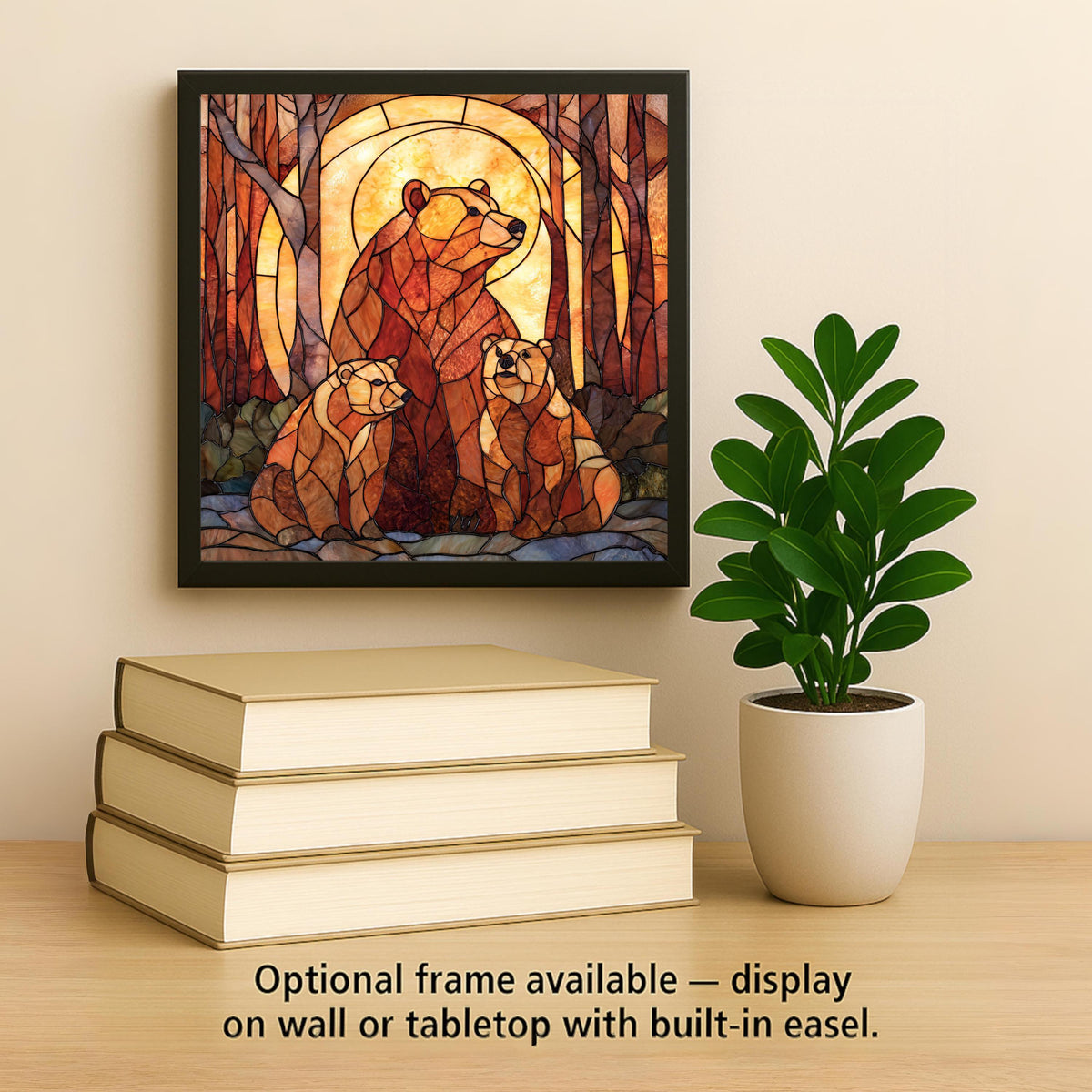 Bear Family Wall Art Ceramic Tile Wildlife Gift Cabin Nature Decor Mama Bear Art Family Gift Tile