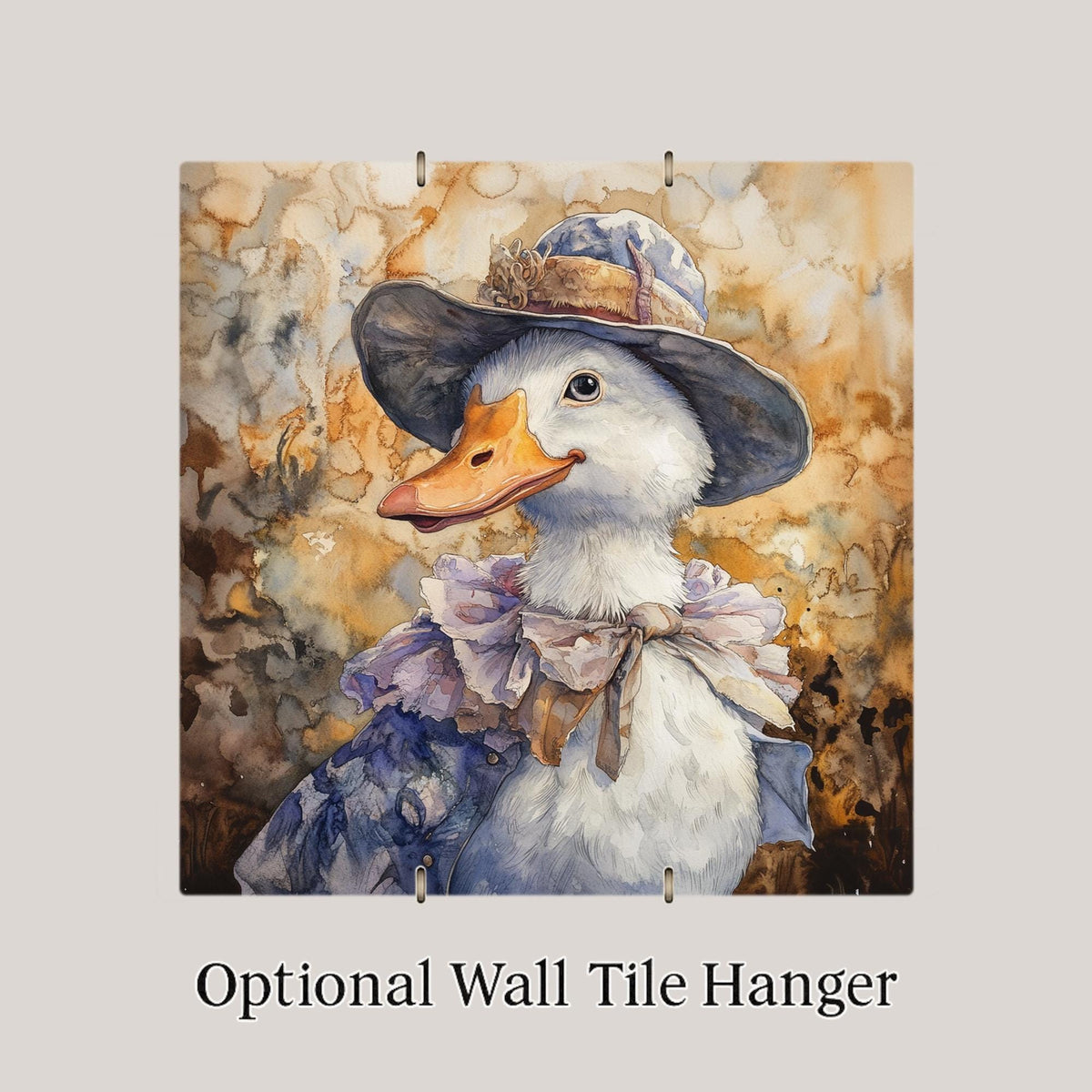 Mother Goose Ceramic Tile Wall Art Garden Goose Botanical Nature Scene Wildlife Lover Home Decor