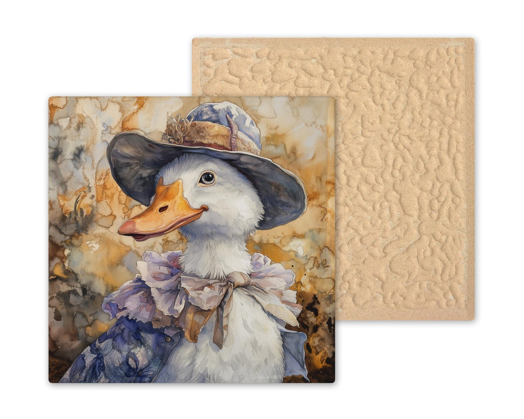 Mother Goose Ceramic Tile Wall Art Garden Goose Botanical Nature Scene Wildlife Lover Home Decor