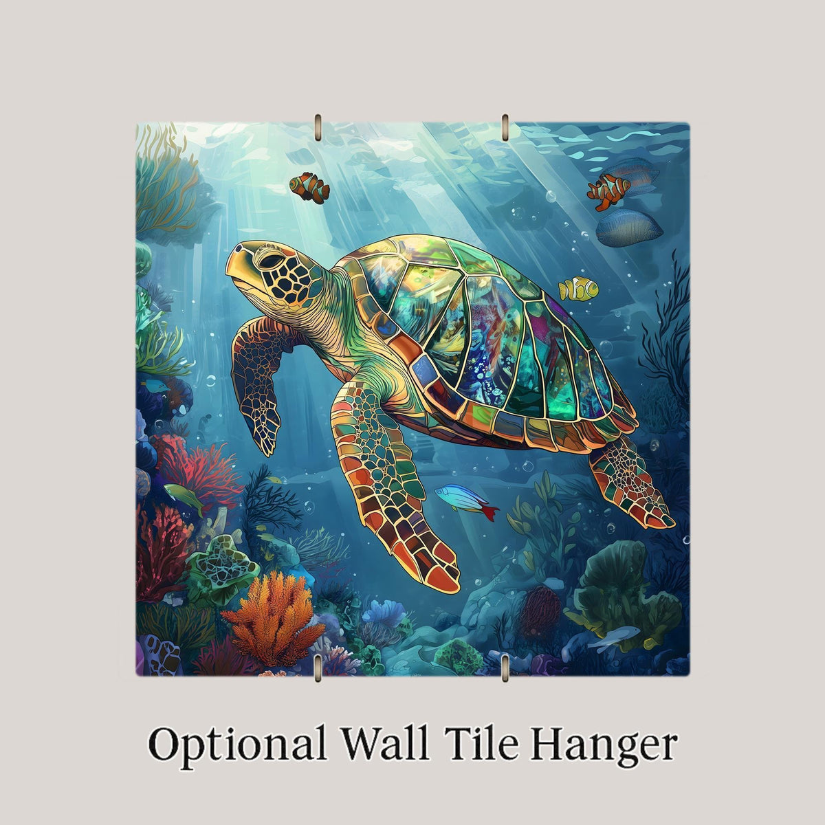Sea Turtle Wall Art Ceramic Tile Coastal Gift Nautical Decor Ocean Wildlife Art Turtle Lover Nature Gift Tile