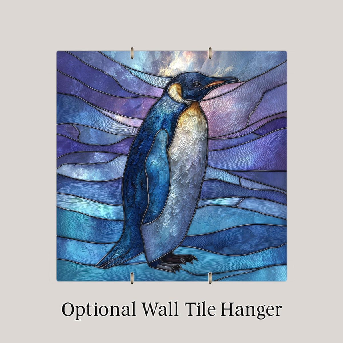 Penguin Wall Art Ceramic Tile Coastal Wildlife Gift Ocean Blue Decor Penguin Lover Art Nature Home Gift Tile