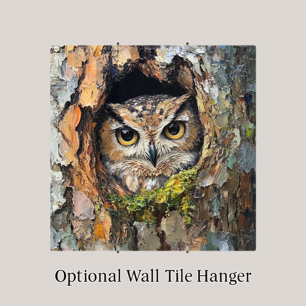 Barred Owl Wall Art Ceramic Tile Birdwatcher Gift Rustic Forest Decor Nature Art Owl Lover Cabin Gift Tile