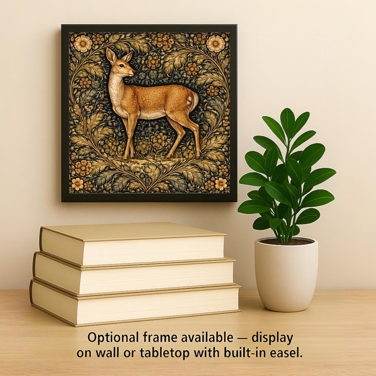 Roe Deer Woodland Wall Art Ceramic Tile – Rustic Farmhouse Wall Decor – Forest Animal Cabin Home Decor Gift