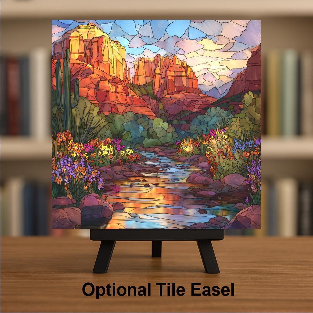 Sedona Landscape Wall Art Ceramic Tile Arizona Desert Gift Southwest Decor Nature Art Travel Lover Gift Tile