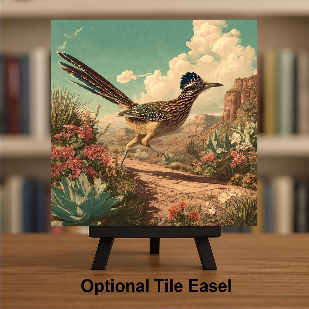 Roadrunner Wall Art Ceramic Tile Southwest Gift Desert Bird Art Place Identity Nature Gift Southwest Wildlife Art