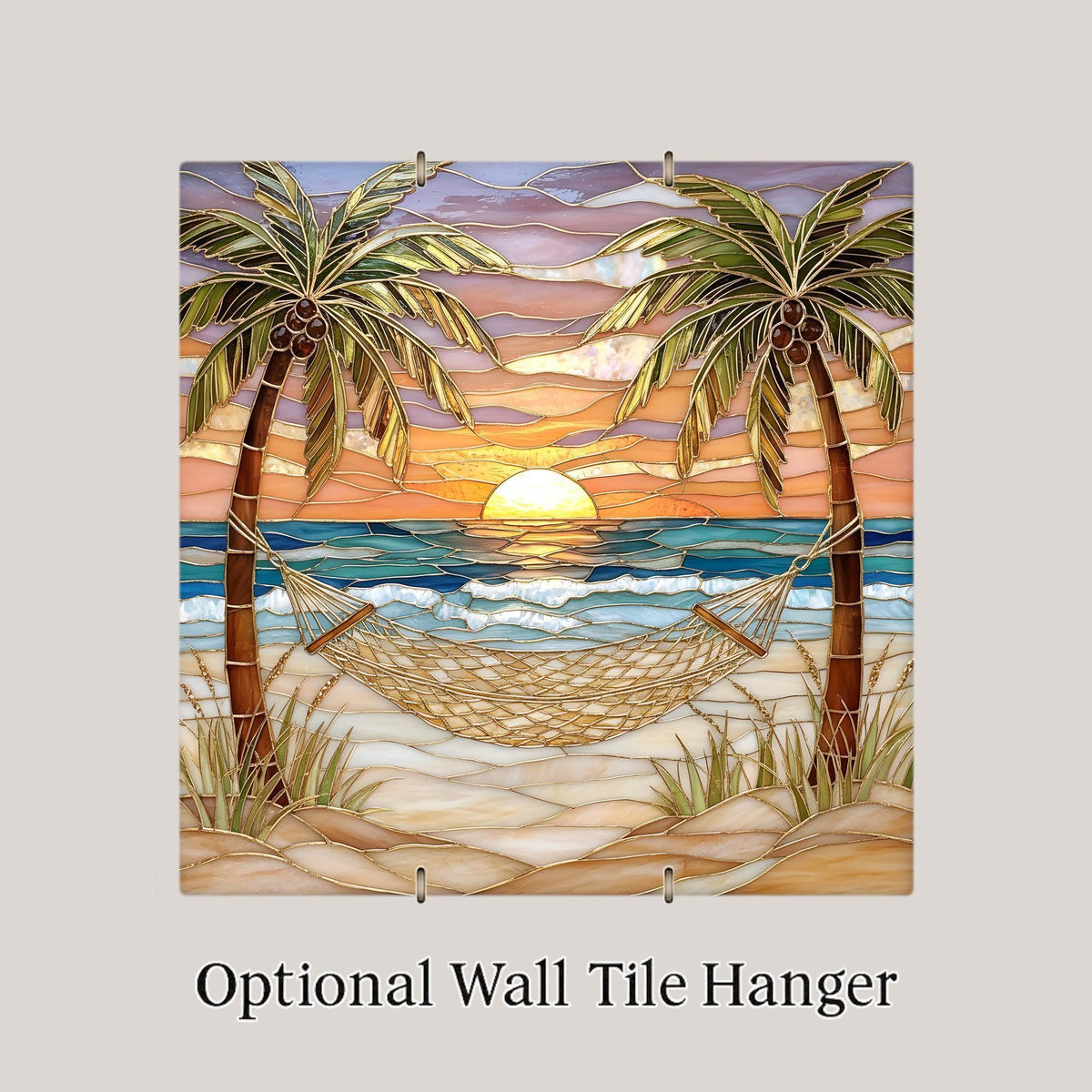 Coastal Sunset Ceramic Art Tile: Coastal Wall Decor Beach House Accent Ocean Home Decor Wall Art Tropical Sunset Beach House Coastal Natu