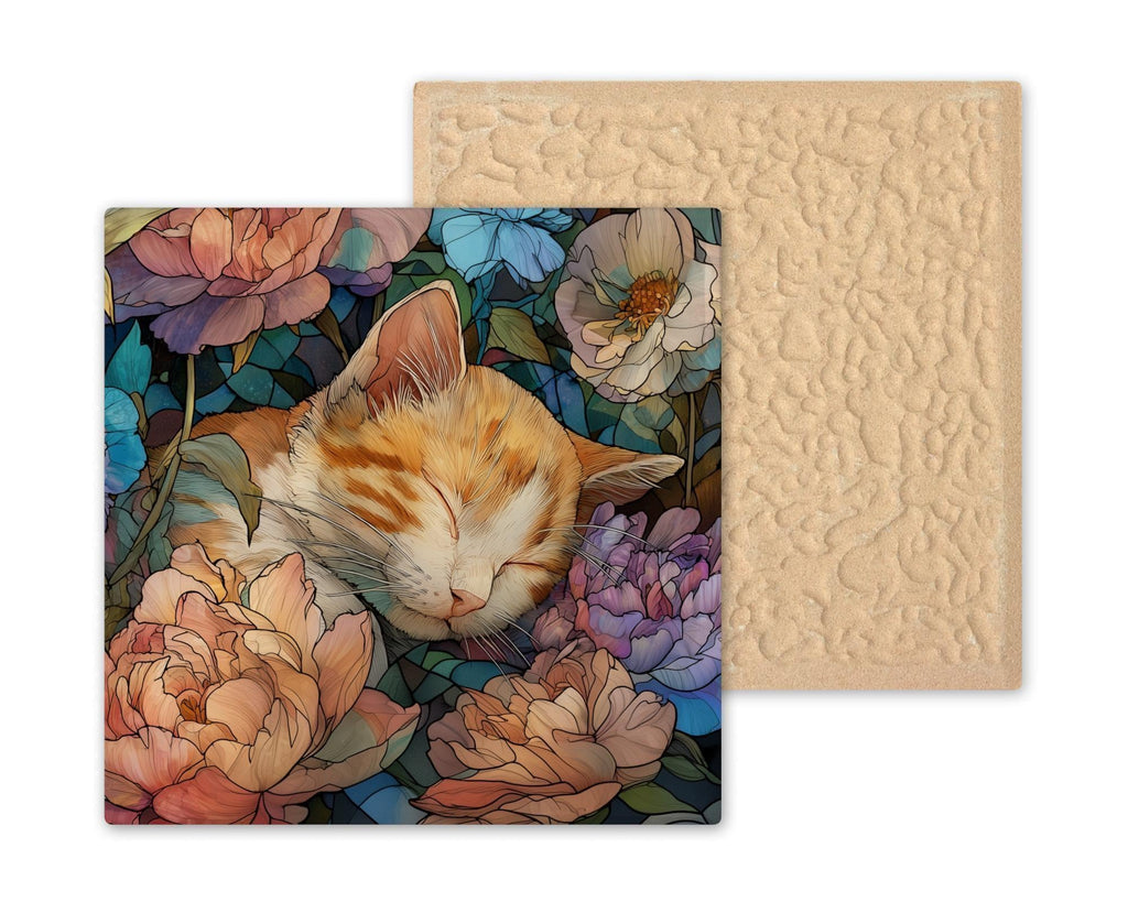 Tabby Cat Wall Art Ceramic Tile Cat Lover Gift Cozy Home Decor Cat Portrait Tile Art