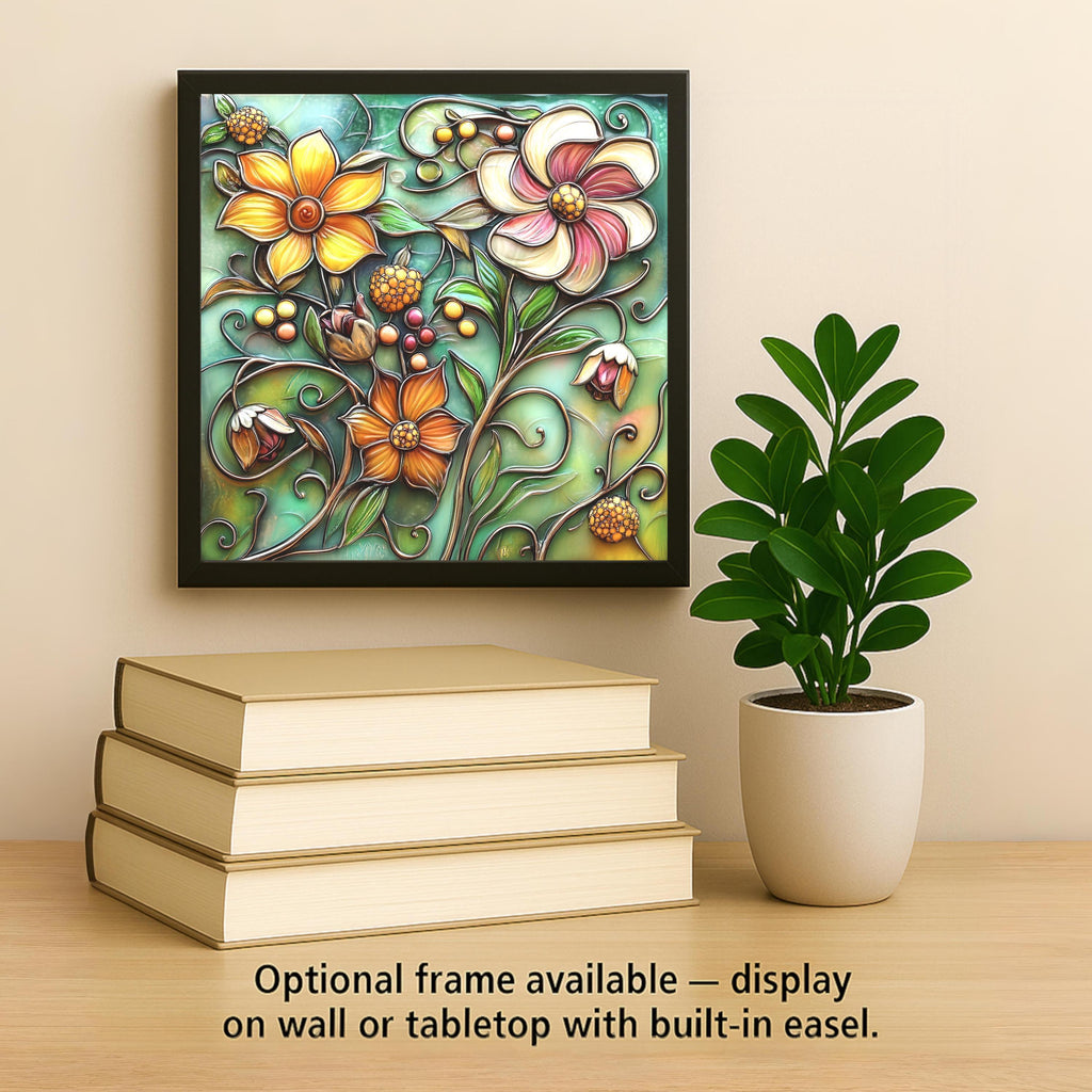 Summer Garden Wall Art Ceramic Tile Floral Gift Cottage Garden Decor Botanical Nature Spring Art