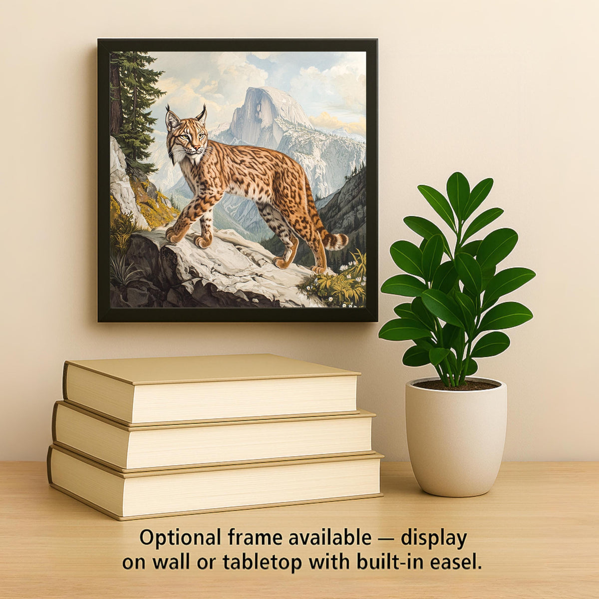 Lynx Wall Art Ceramic Tile Wildlife Lover Gift Cabin Lodge Decor Wild Cat Art Nature Lover Gift Tile