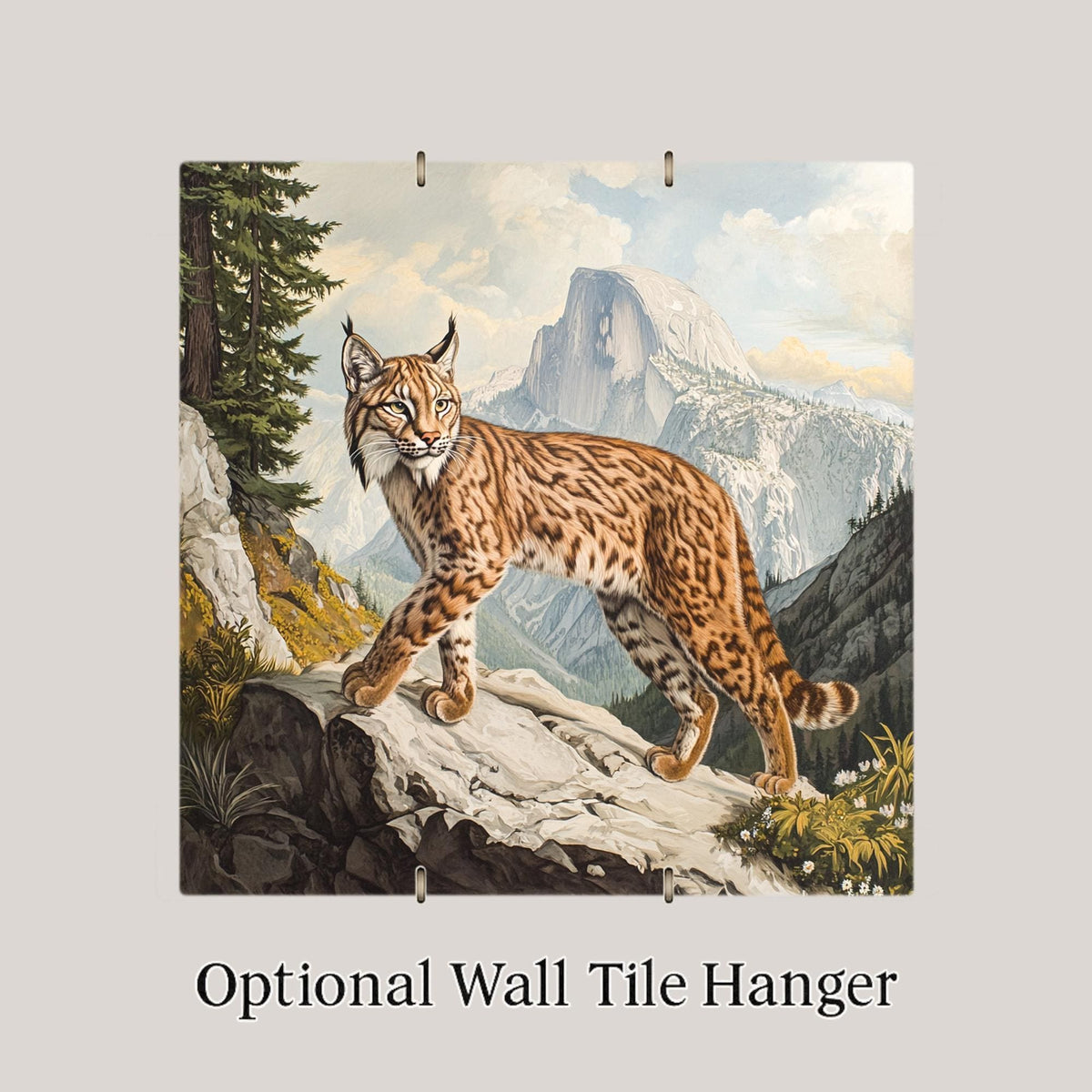 Lynx Wall Art Ceramic Tile Wildlife Lover Gift Cabin Lodge Decor Wild Cat Art Nature Lover Gift Tile