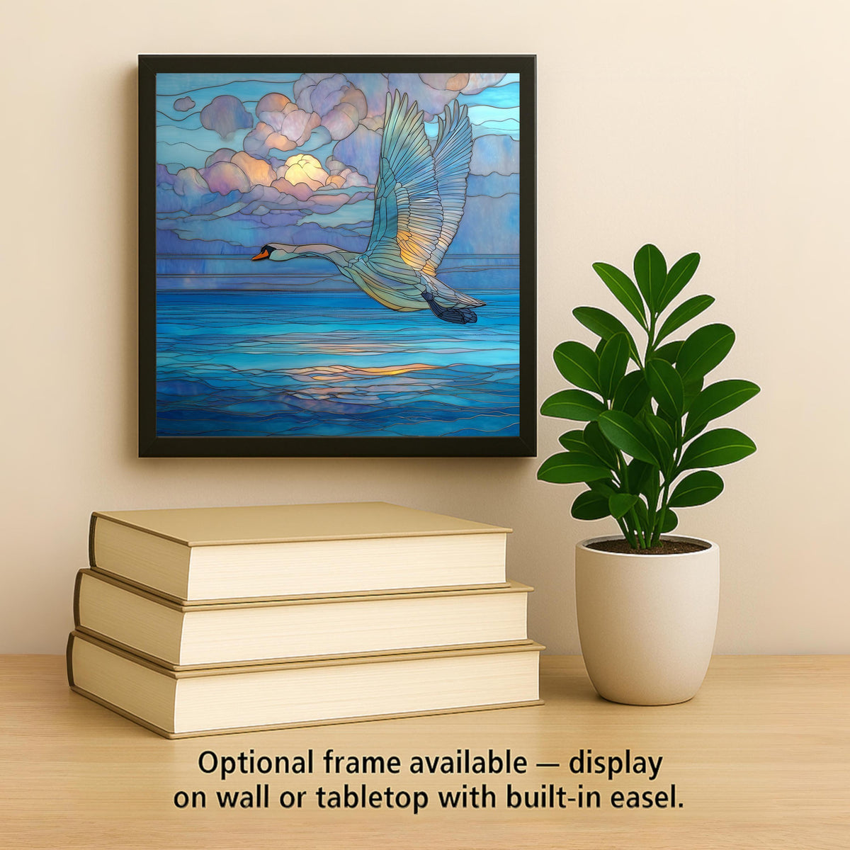 Swan Wall Art Ceramic Tile Swan in Flight Gift Bird Wall Decor Wildlife Bird Art