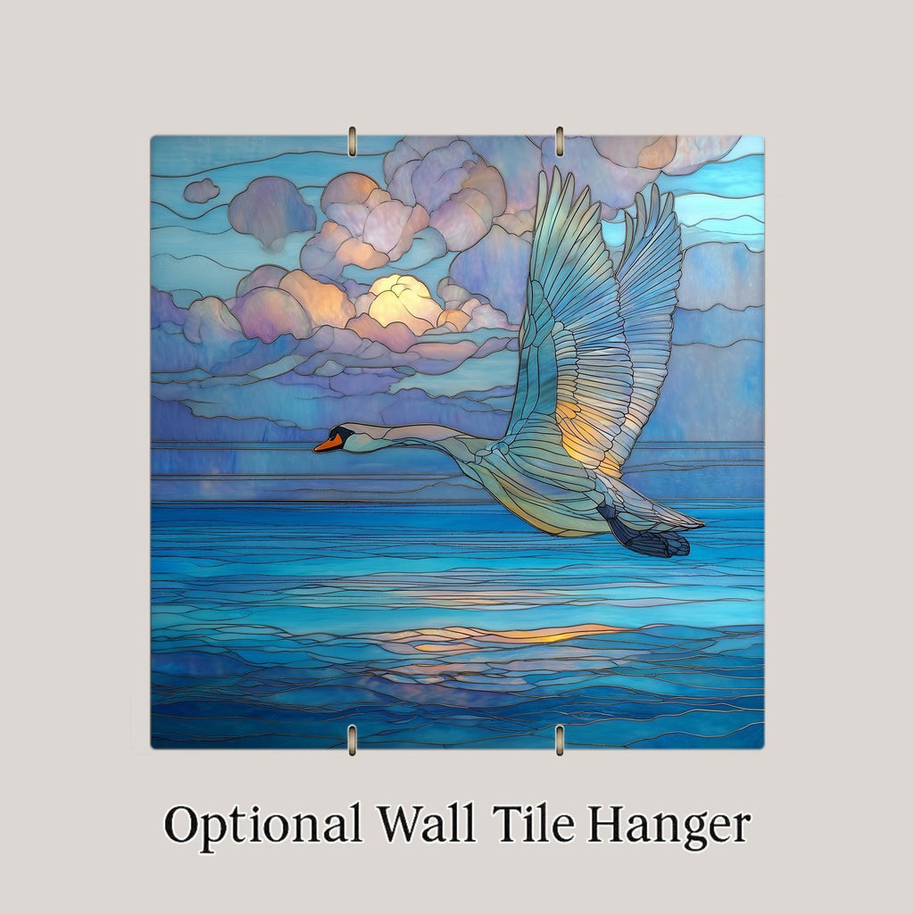 Swan Wall Art Ceramic Tile Swan in Flight Gift Bird Wall Decor Wildlife Bird Art