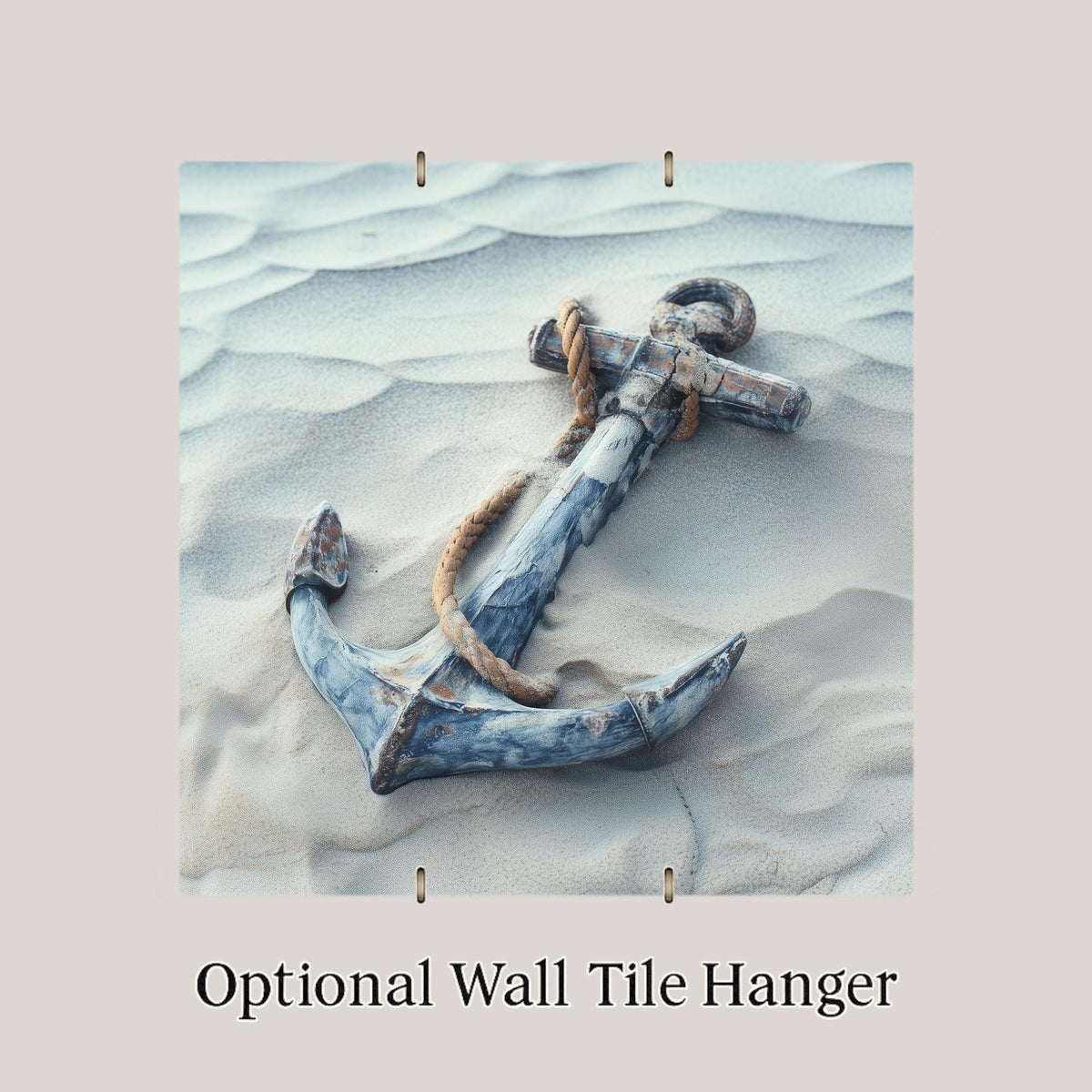 Nautical Anchor Ceramic Tile Wall Art - Coastal Beach Ocean Seaside Home Decor Marine Inspired