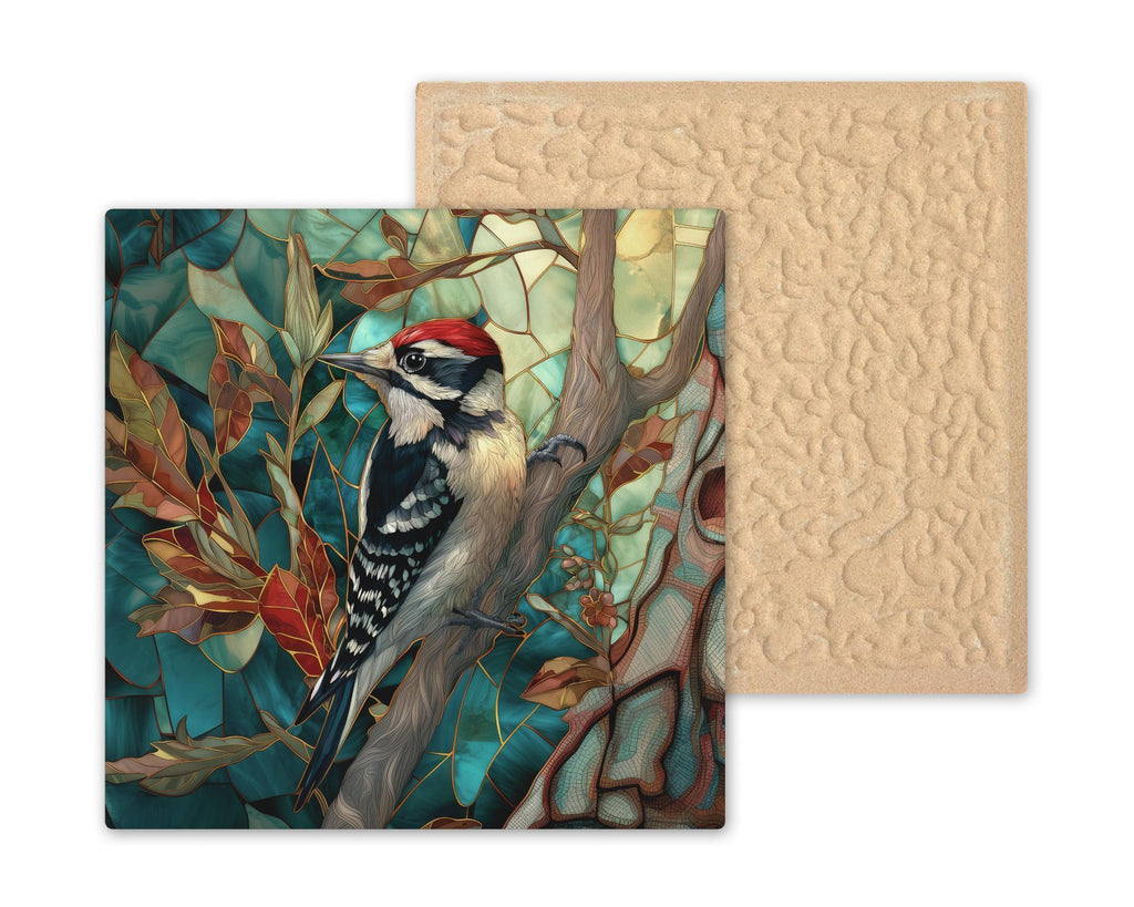 Woodpecker William Morris Ceramic Art Tile: Nature Wall Decor Bird Lover Gift Home Decor Wall Art Botanical Birdwatcher Woodland Nature Art